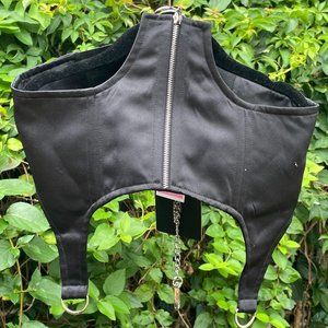 black cut out corset belt